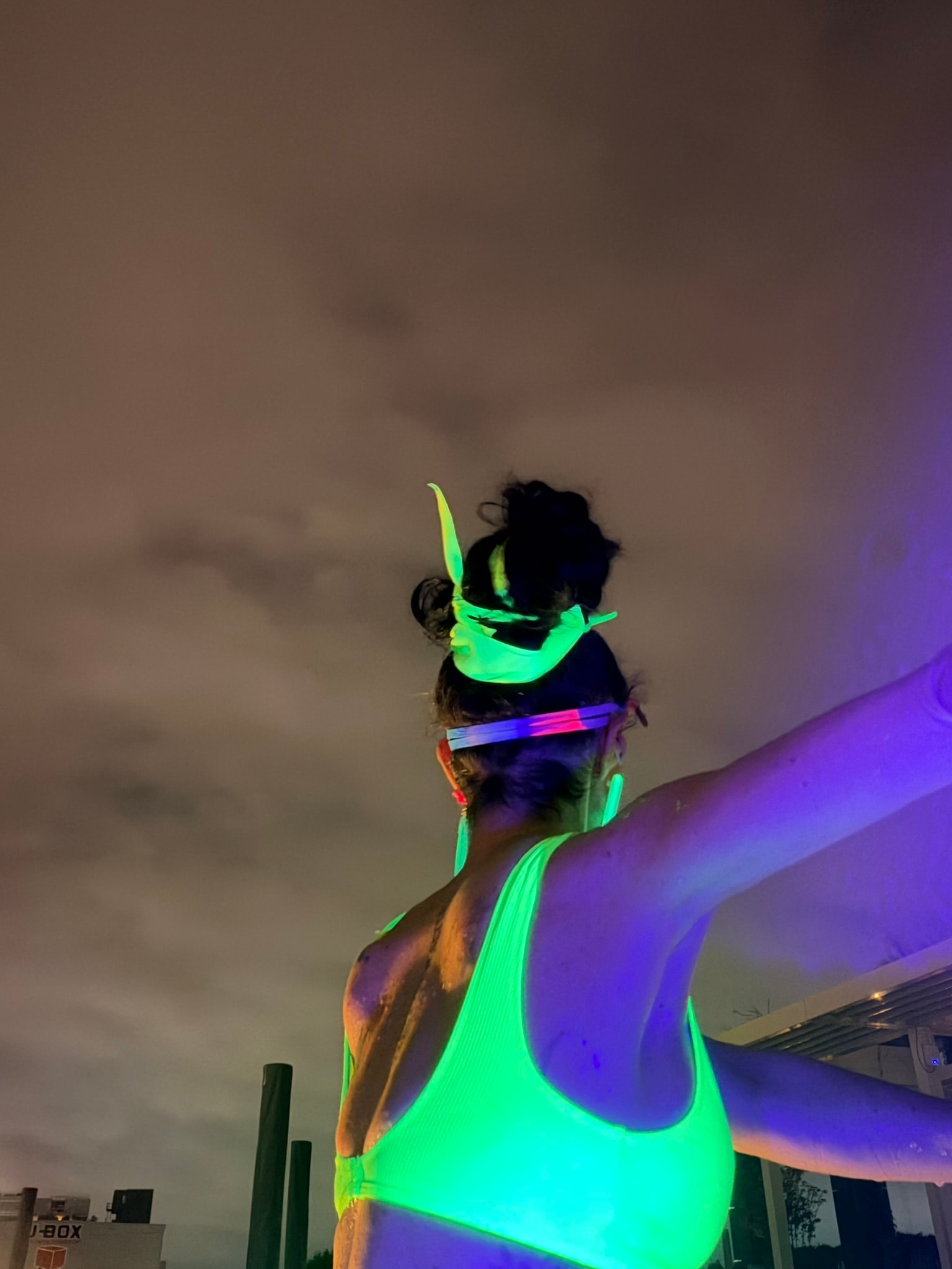 WittyKitty neon glow accessories at night